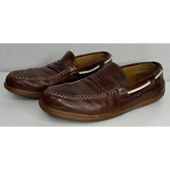 Sebago Other - Mens Sebago Nantucket Boat Shoes Loafers Sz 9 M Used Classic Brown Leather